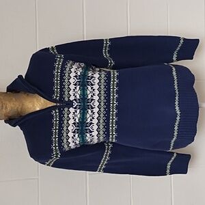 Croft & Barrow Medium Nordic Fair Isle Cotton Blend 1/4 Zip Mock Neck Sweater